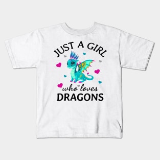 Just a Girl Who Loves Dragons Gift Kids T-Shirt